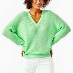 Lily Pulitzer Wool Blend Kasmina Mint Green Long Sleeve Sweater XL